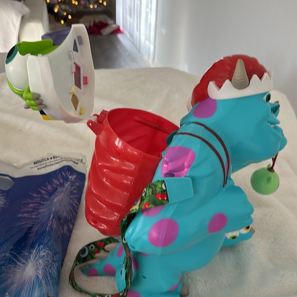 Disney Christmas Santa Sully and Mike Holliday Popcorn Bucket - Picture 6 of 7